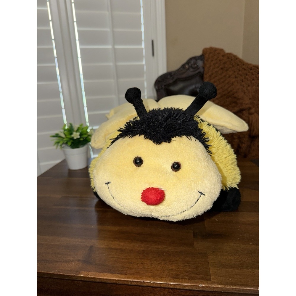 VTG My Pillow Pets Bumble Bee Plush 19" Stuffed Animal Foldable Large